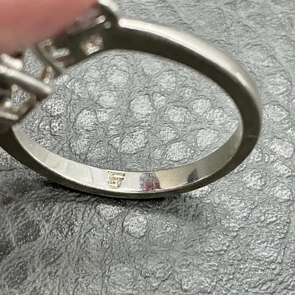 Fragrant Jewels Ring Sz 8.75 Silver Tone Champagne Pear Stone Cocktail Statement