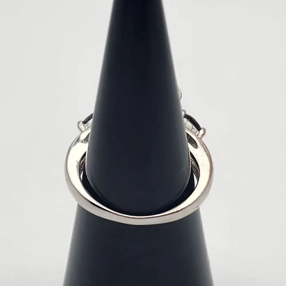 Sterling Silver Pink & Purple Crystal Ring (6.5)