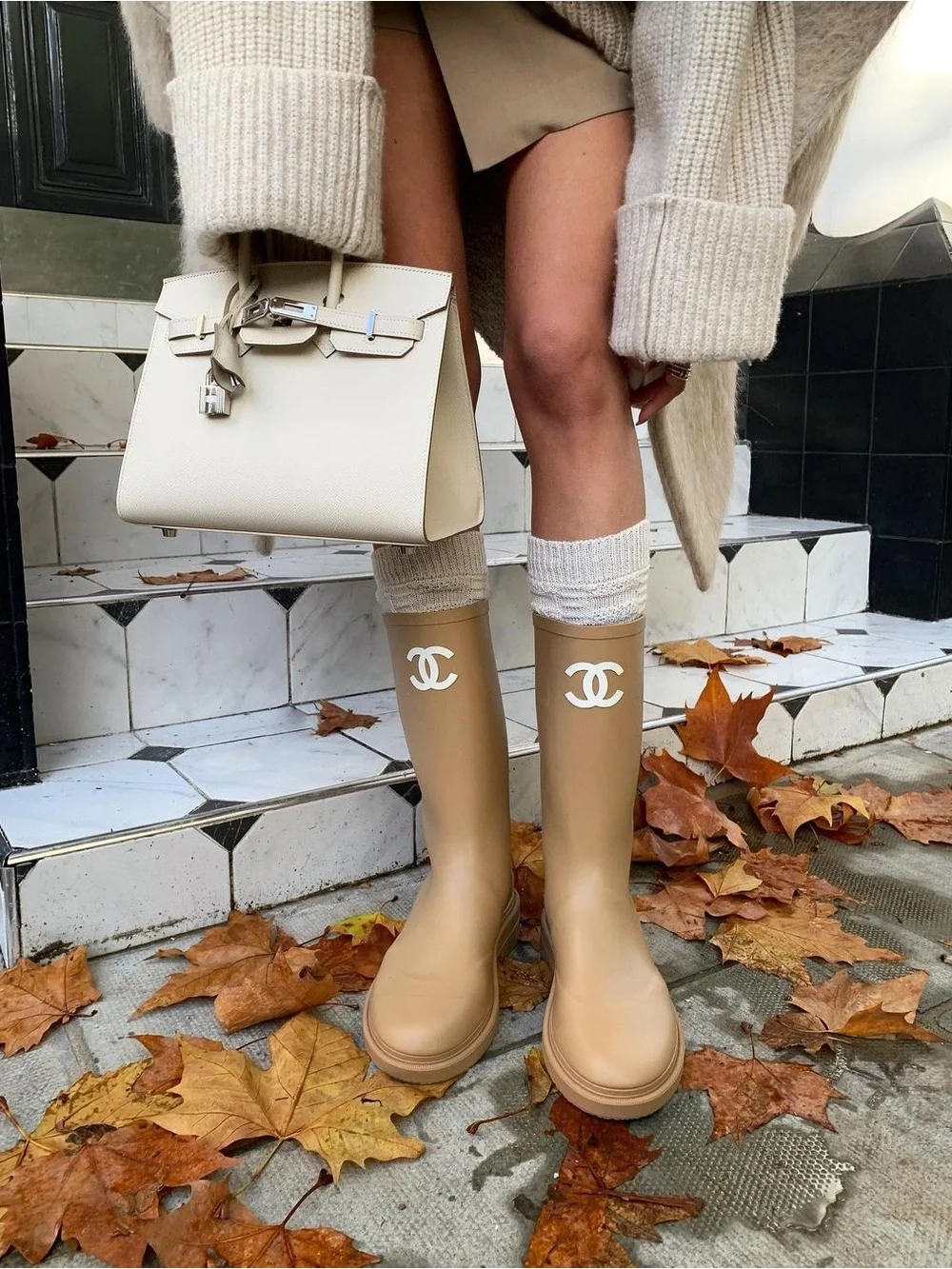 Chanel Logo Rain Boots