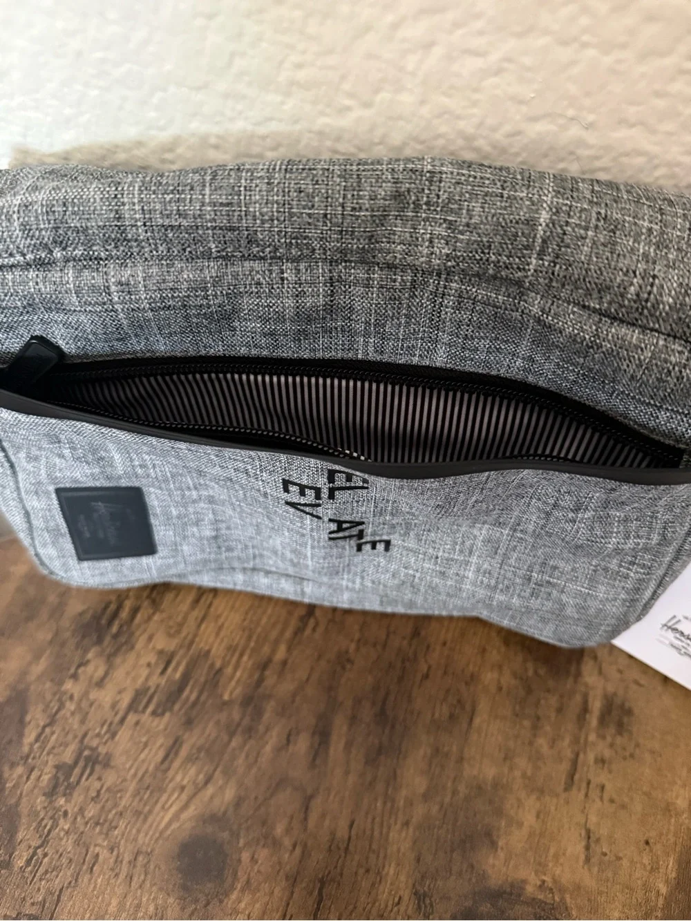 Herschel Supply Company Grey Tech Organizer Pouch with Black Trim
