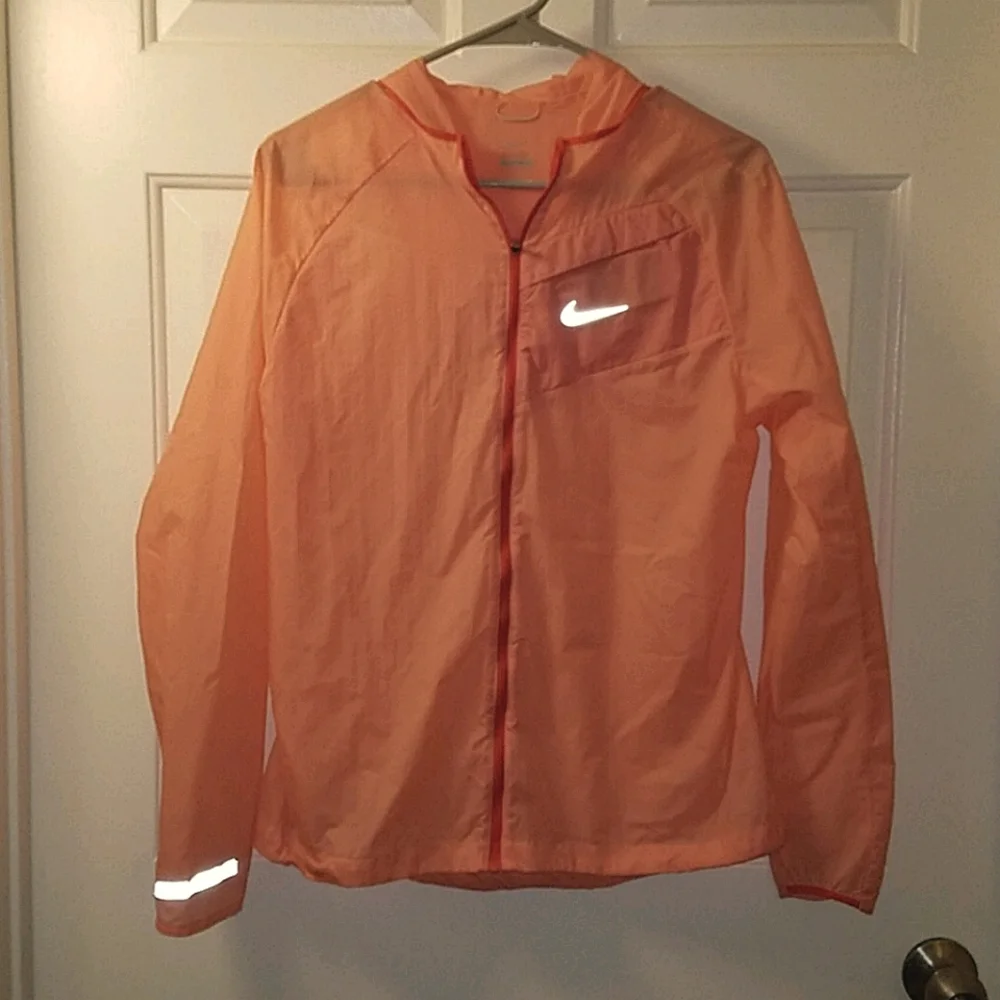 Nike Peachy Orange Lightweight Zip Up Hooded Jacket