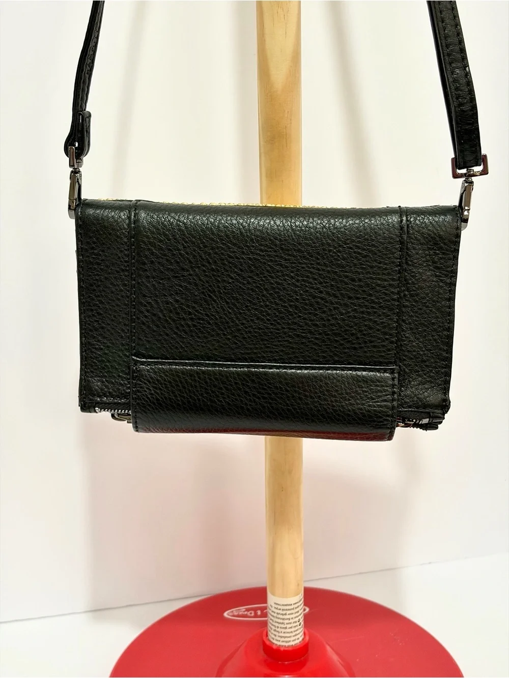 Hammitt Levy Leather Wallet/Crossbody in Chaparral Raffia With Gunmetal Hardware