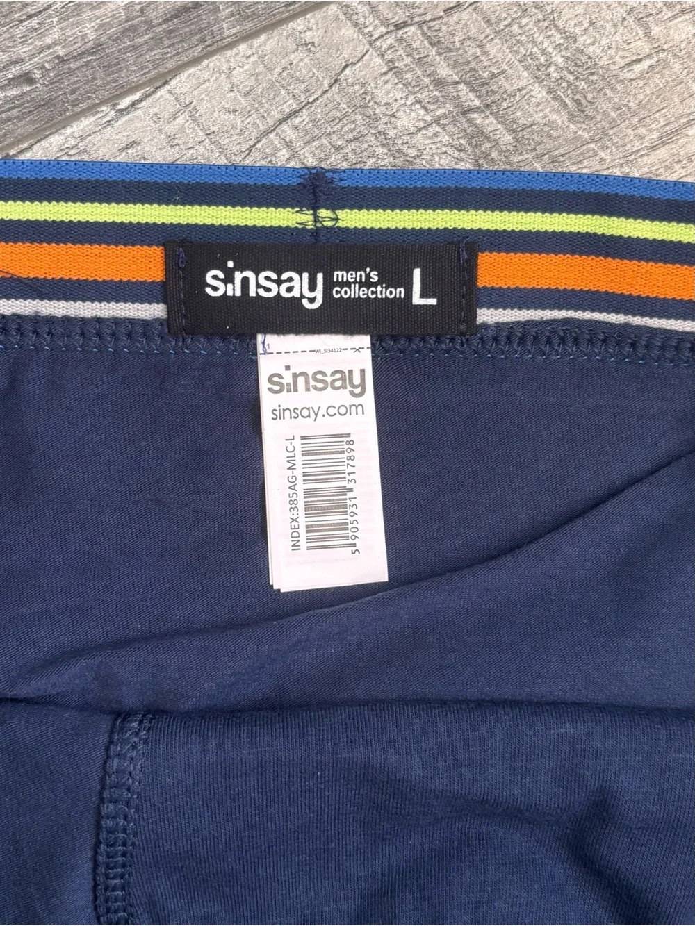 NWT Sinsay Men's Hipster Boxers 3 Pack Sz L Cotton Rich Solid /Striped Waistband