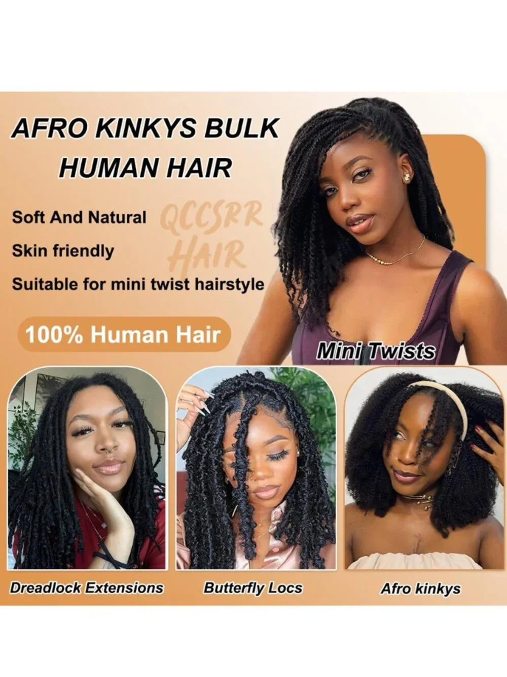 NEW Afro Kinkys Real Human Hair 14