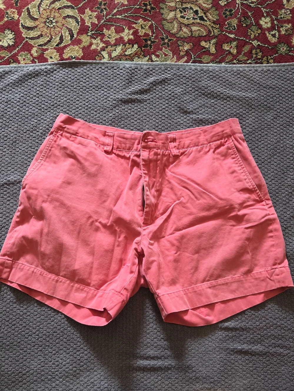 Ralph Lauren Coral Flat-Front Chino Shorts