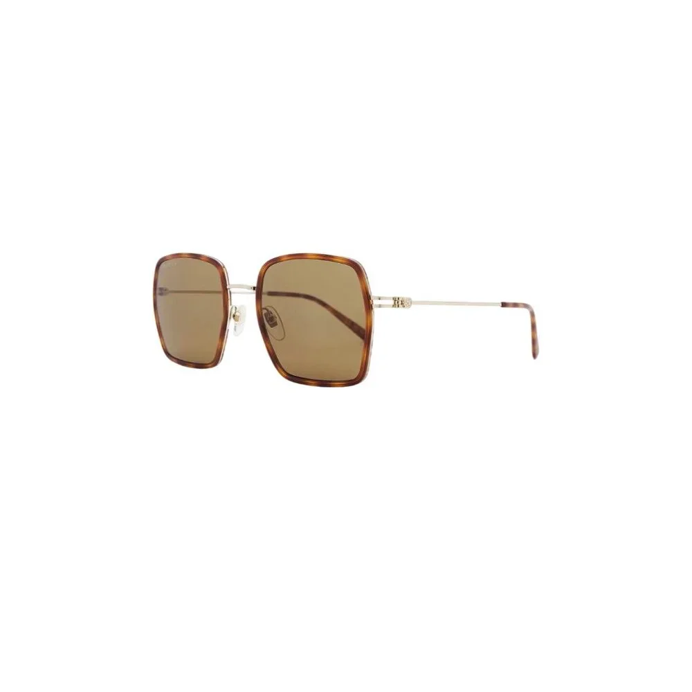 Gucci Square Sunglasses in Havana Gold Brown GG1848S-002 Sunnies