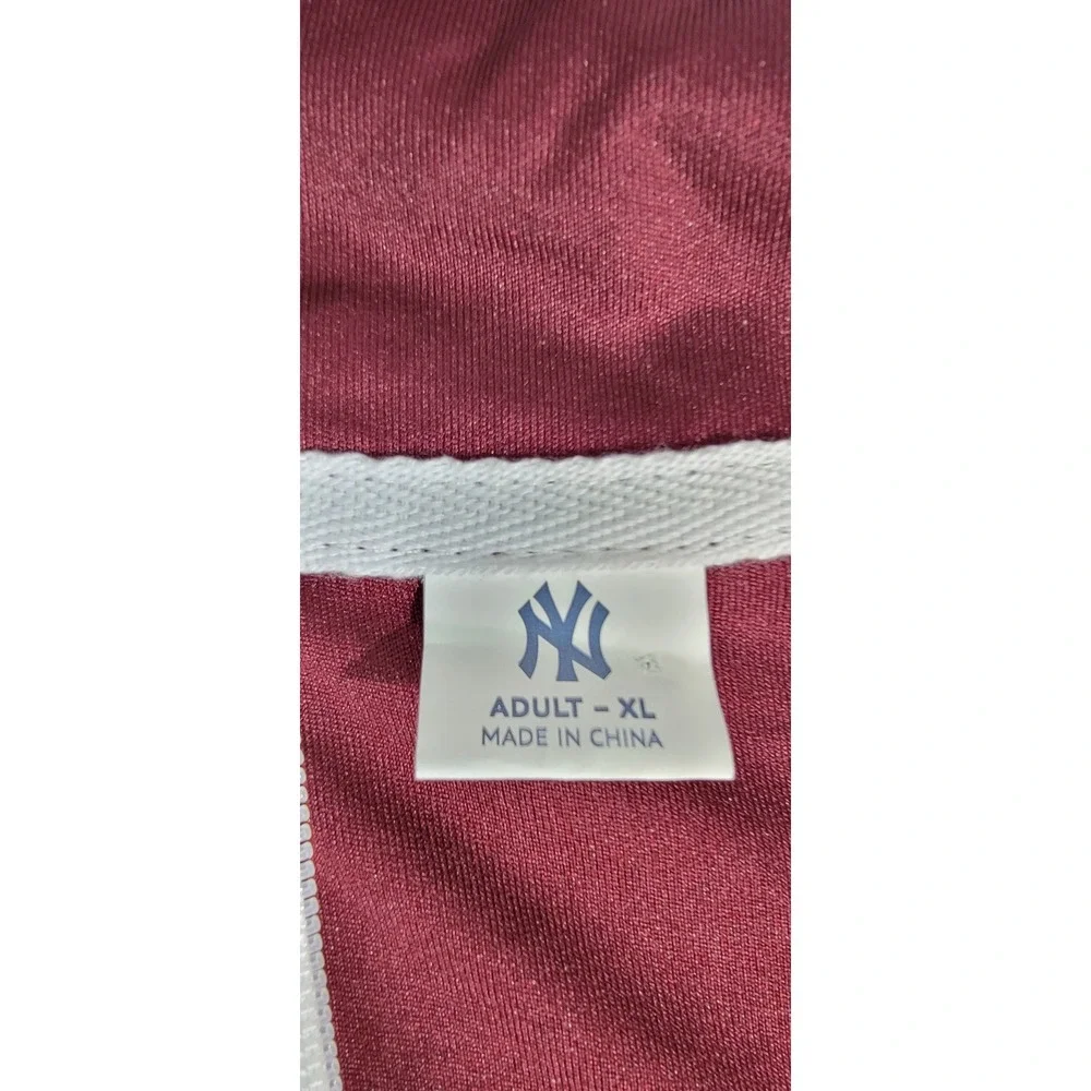 New York Yankees Mens XL Quarter Zip Pullover Maroon Performance Shirt 49410