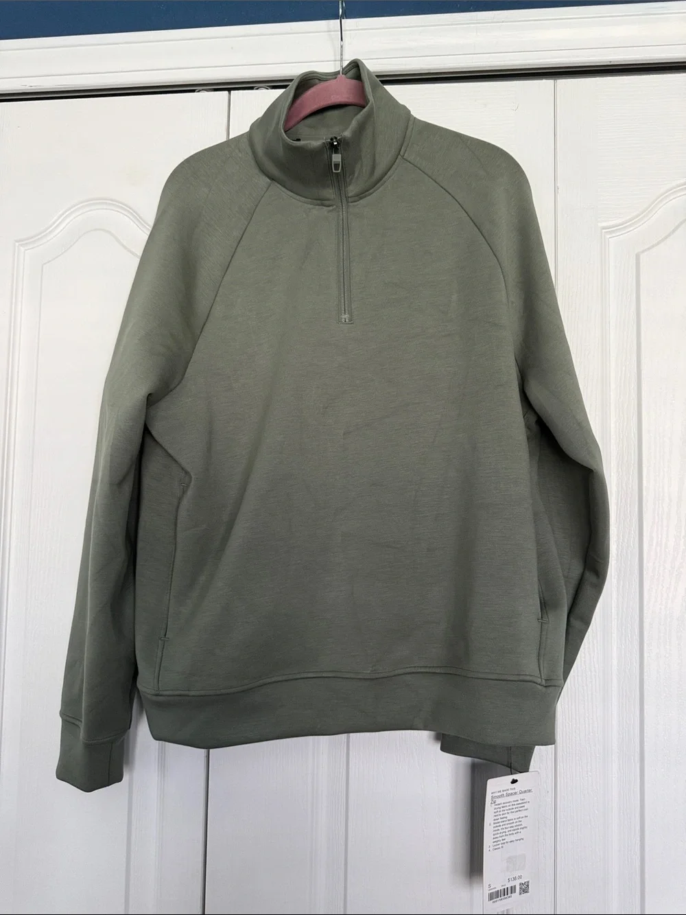 lululemon athletica Men's Smooth Spacer Quarter Zip in Willow Leaf (WILO)