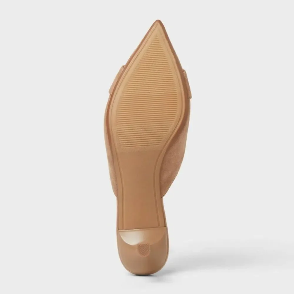 Open Box - A New Day - Women’s Larissa Pointed Toe Mule Heels – A New Day Beige