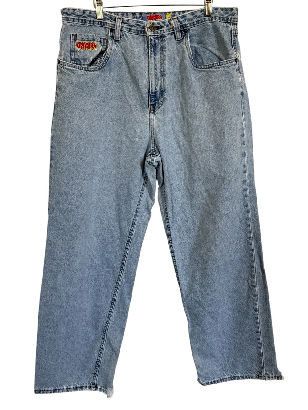 Empyre Relax Jeans Mens 36 Light Wash Baggy Wide Leg Skate Denim Y2K 100% Cotton