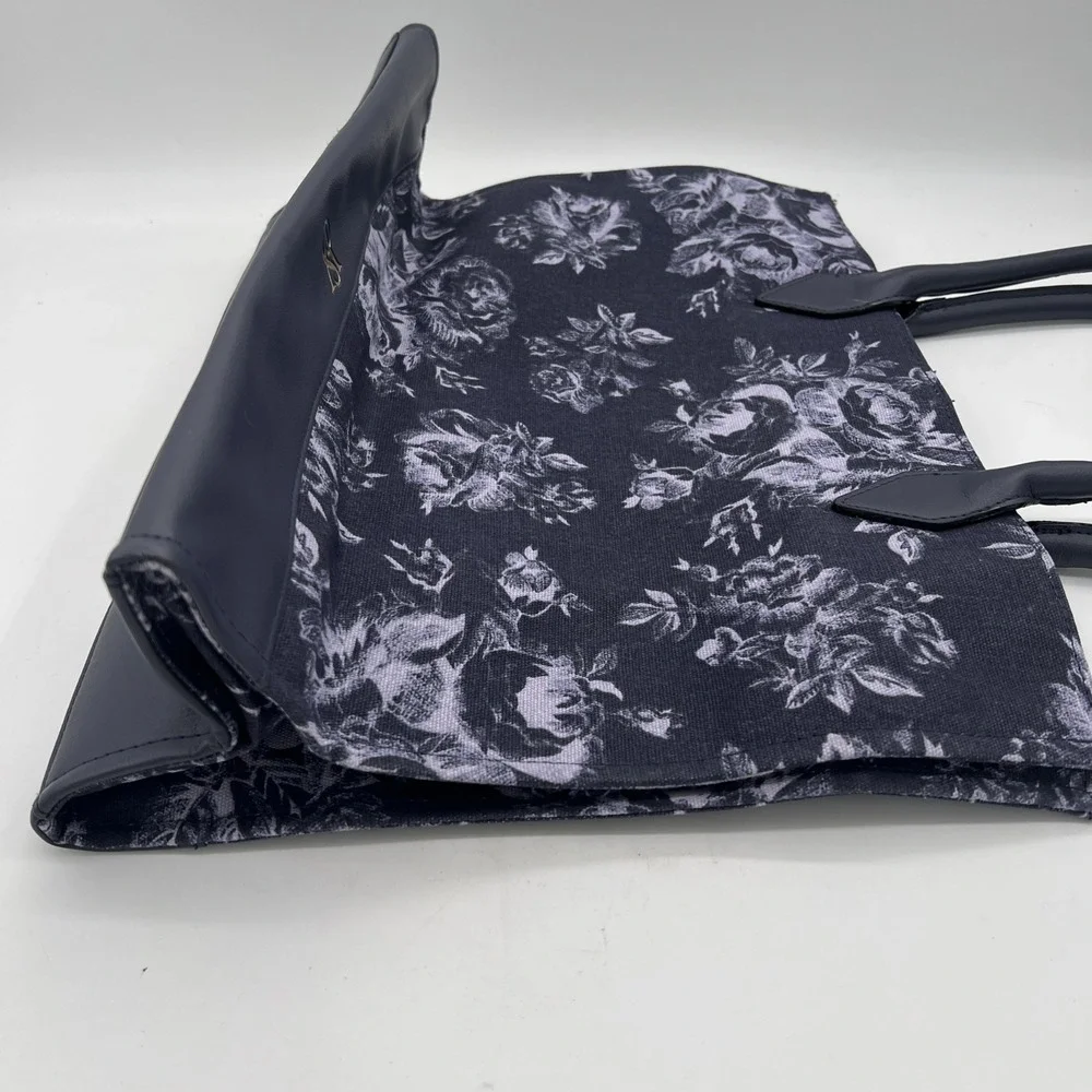 Victoria Secret VS Floral Book Tote Travel Bag Large Purple‎ Flowers~NWOT