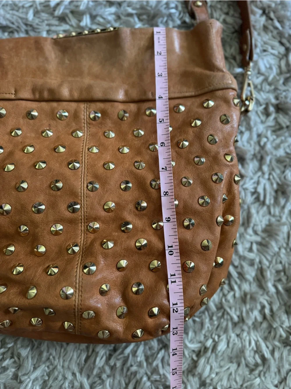 Y2K Be & D Leather Studded Tote Purse