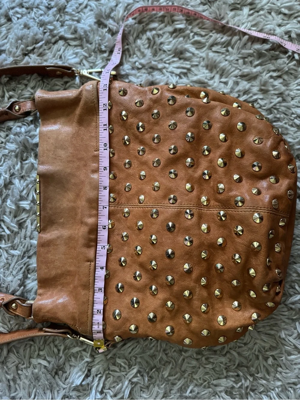 Y2K Be & D Leather Studded Tote Purse