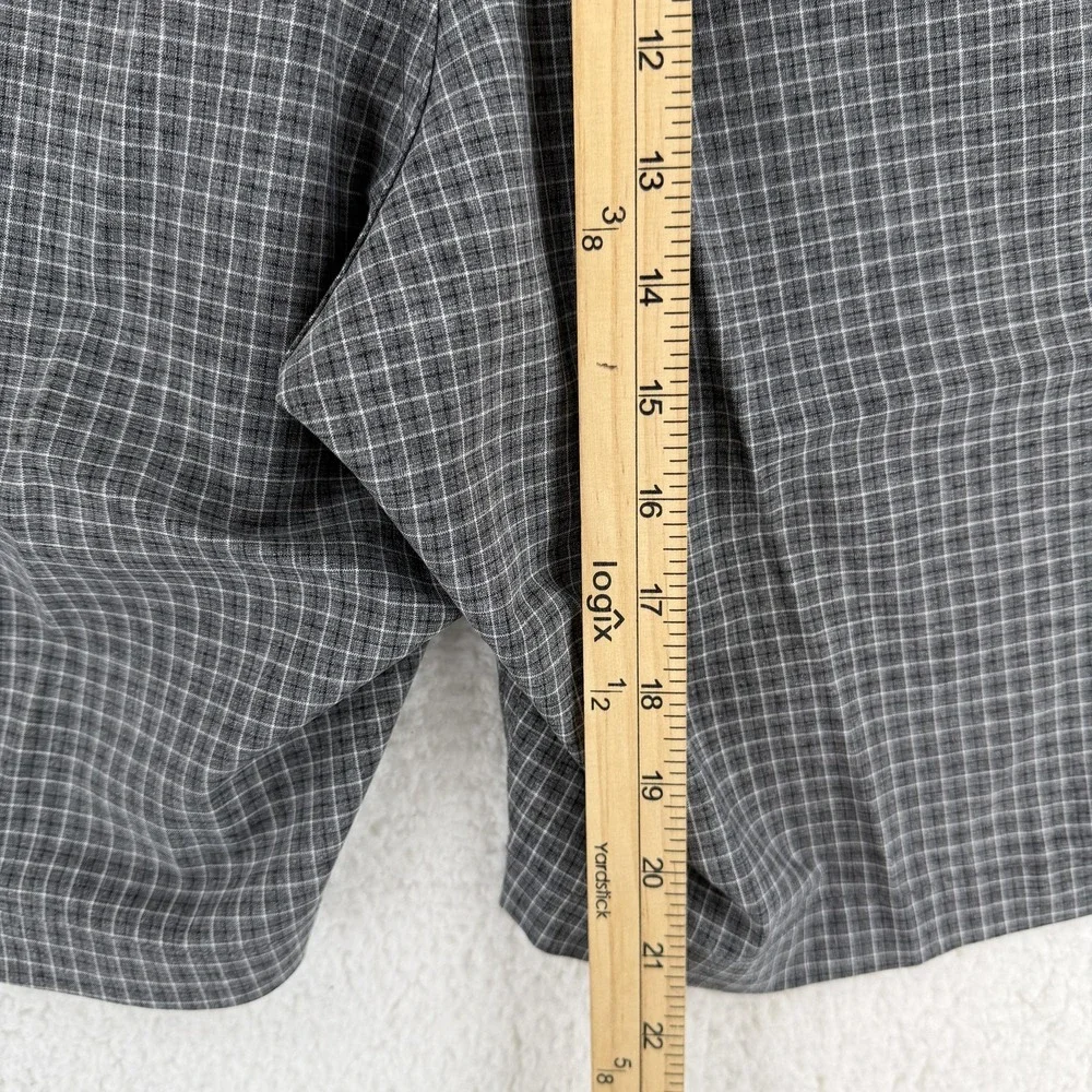 Quiksilver Waterman Shorts‎ Mens 40 Gray Plaid Performance Golf Hybrid Casual