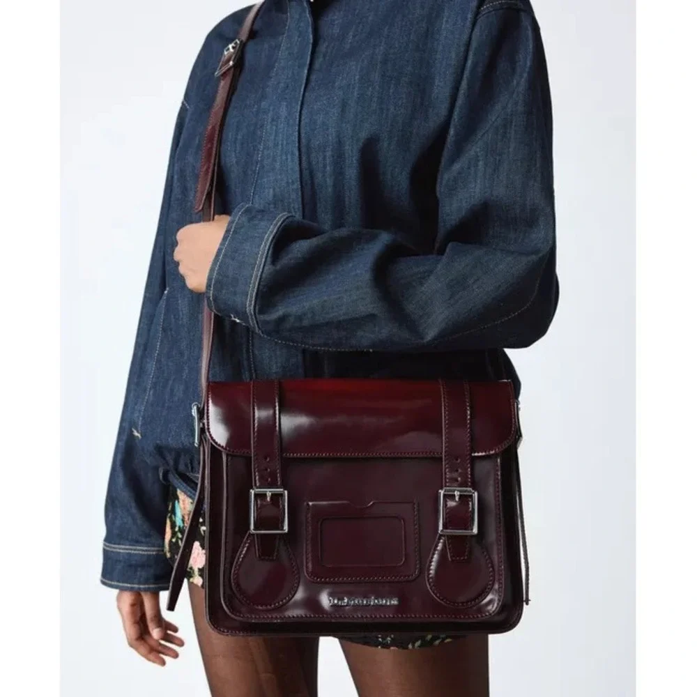 Dr. Martens 11 Inch Vegan Messenger Bag Cherry Red Oxford Crossbody