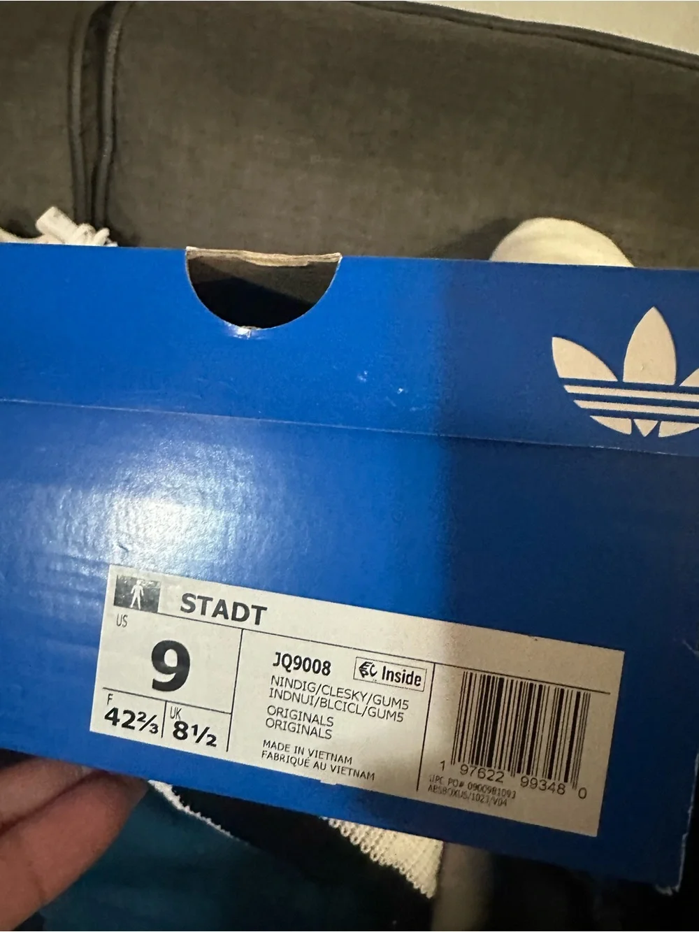 adidas Blue Box with White Trefoil Logo