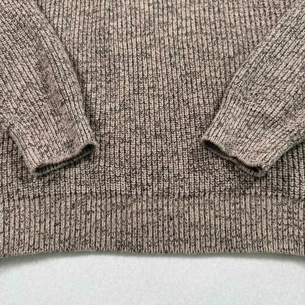 Mutual Weave heavy weight brown knit crewneck pullover sweater men’s XL
