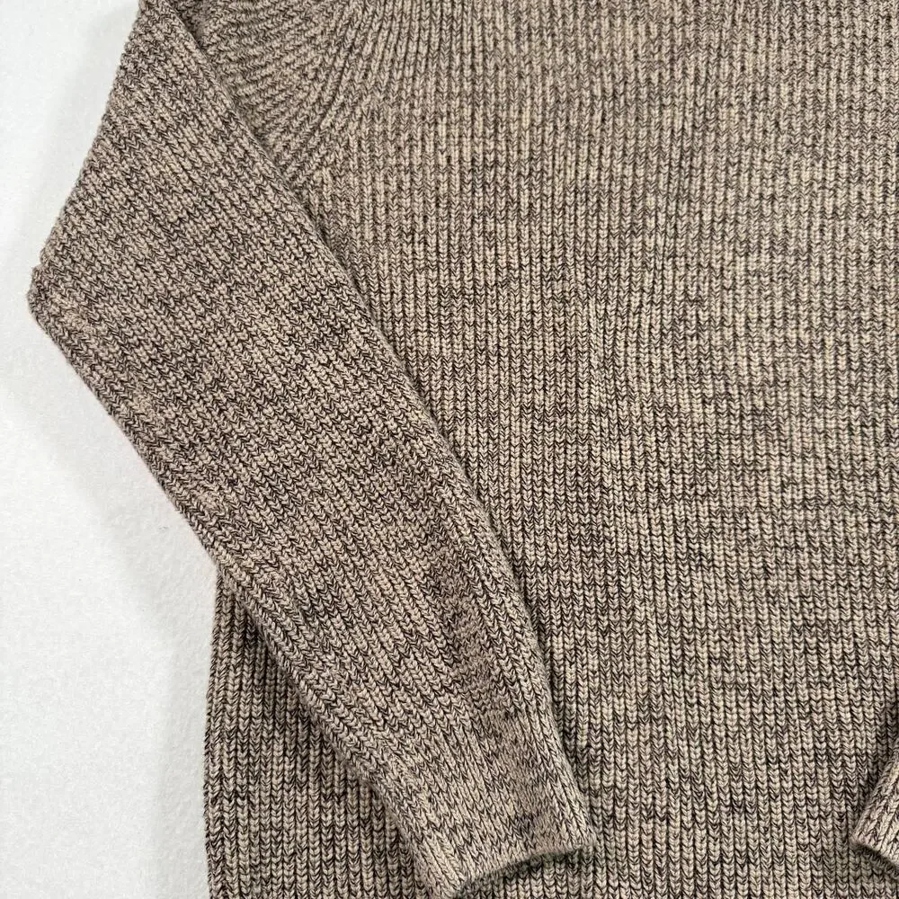 Mutual Weave heavy weight brown knit crewneck pullover sweater men’s XL