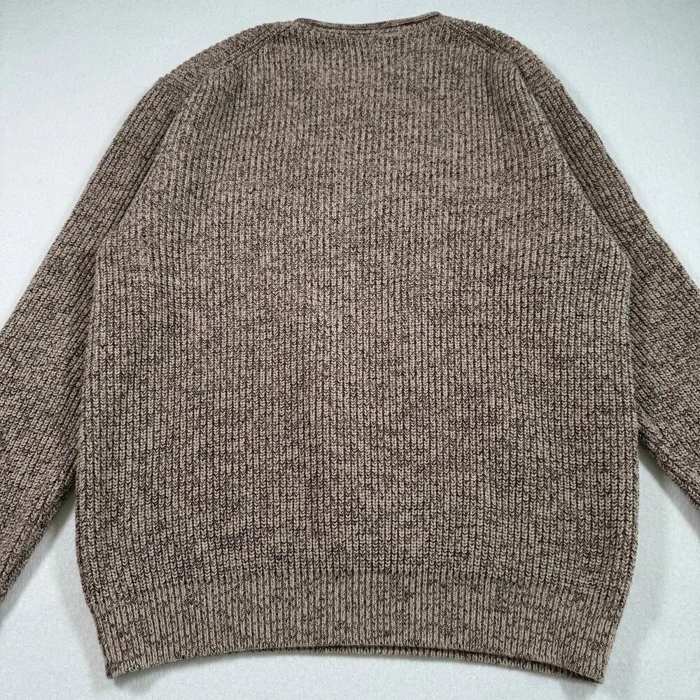 Mutual Weave heavy weight brown knit crewneck pullover sweater men’s XL