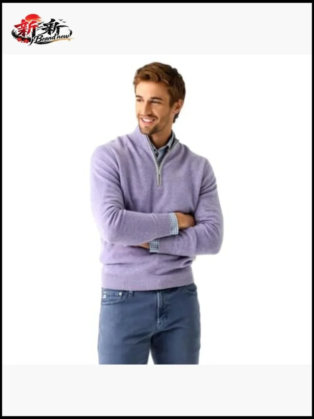 Men's Cashmere Quarter-Zip Pullover Sweater