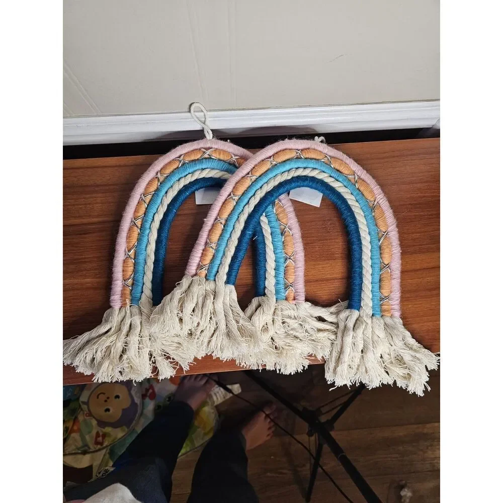 Rainbow‎ Macrame Tapestry Wall Hanging Home Decor Boho Girls Room