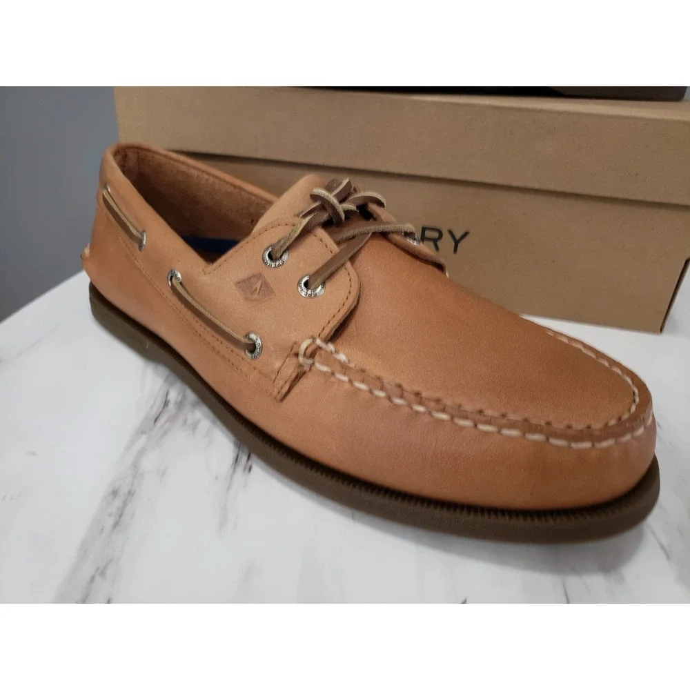 NEW SPERRY Original Boat Shoes Mens 11 MENS 2 Eye Top Sider Sahara Brown EU 44.5