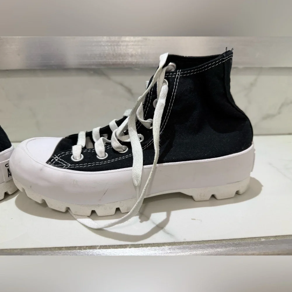 Converse Black Canvas Platform Sneakers