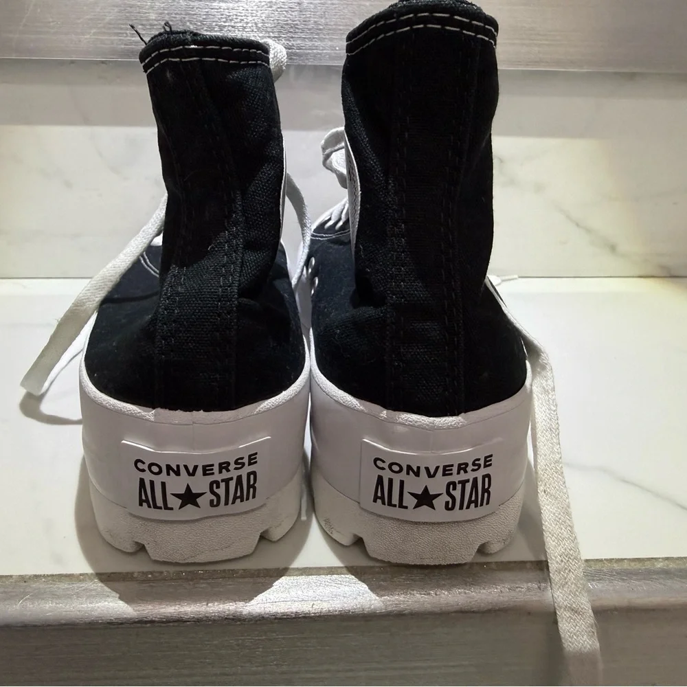 Converse Black Canvas Platform Sneakers
