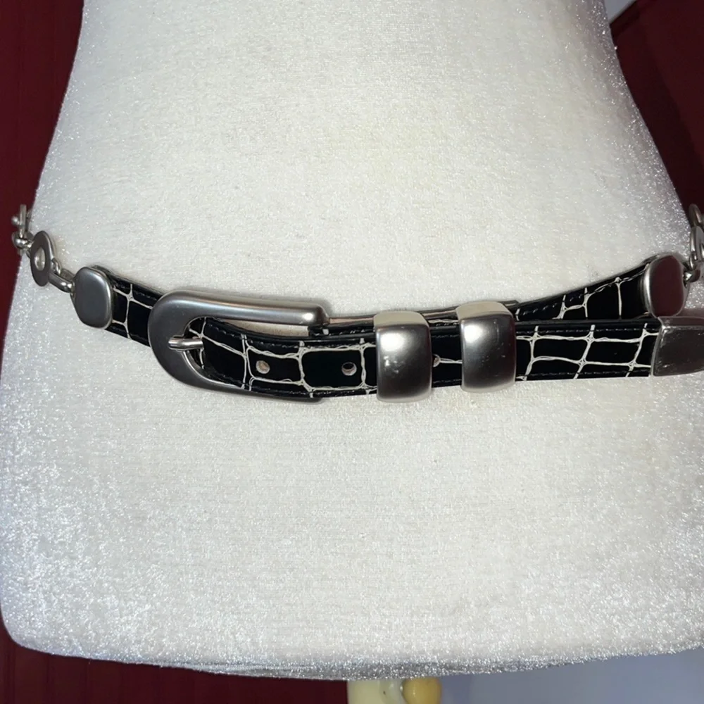 Belts by Simon Leather Belt with Brushed Silver Rings