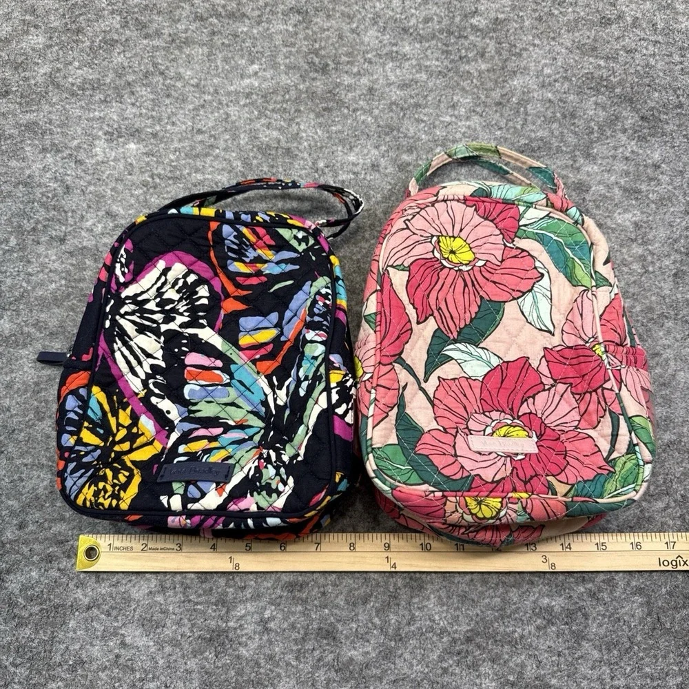 Vera Bradley Lot 2 lunchboxes 1 backpack women's colorful floral quilted school‎