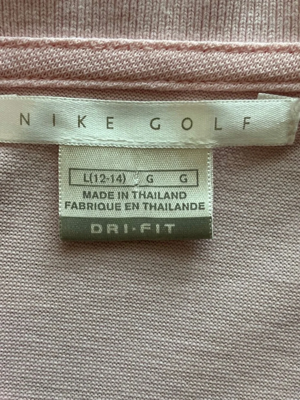 Nike Pale Pink Dri-Fit Golf Shirt Size Large