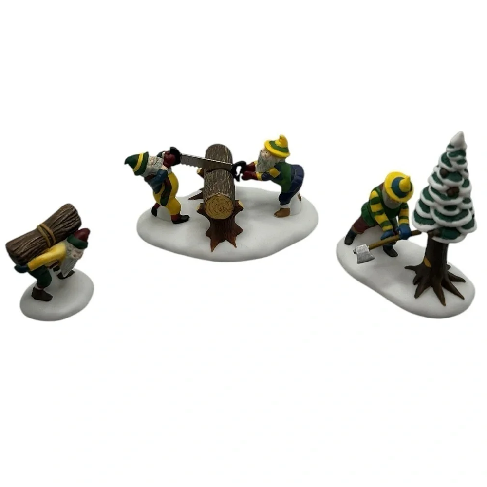 Dept. 56 WOODSMEN ELVES Set of 3 Heritage Village Collection #5630-8 in Box