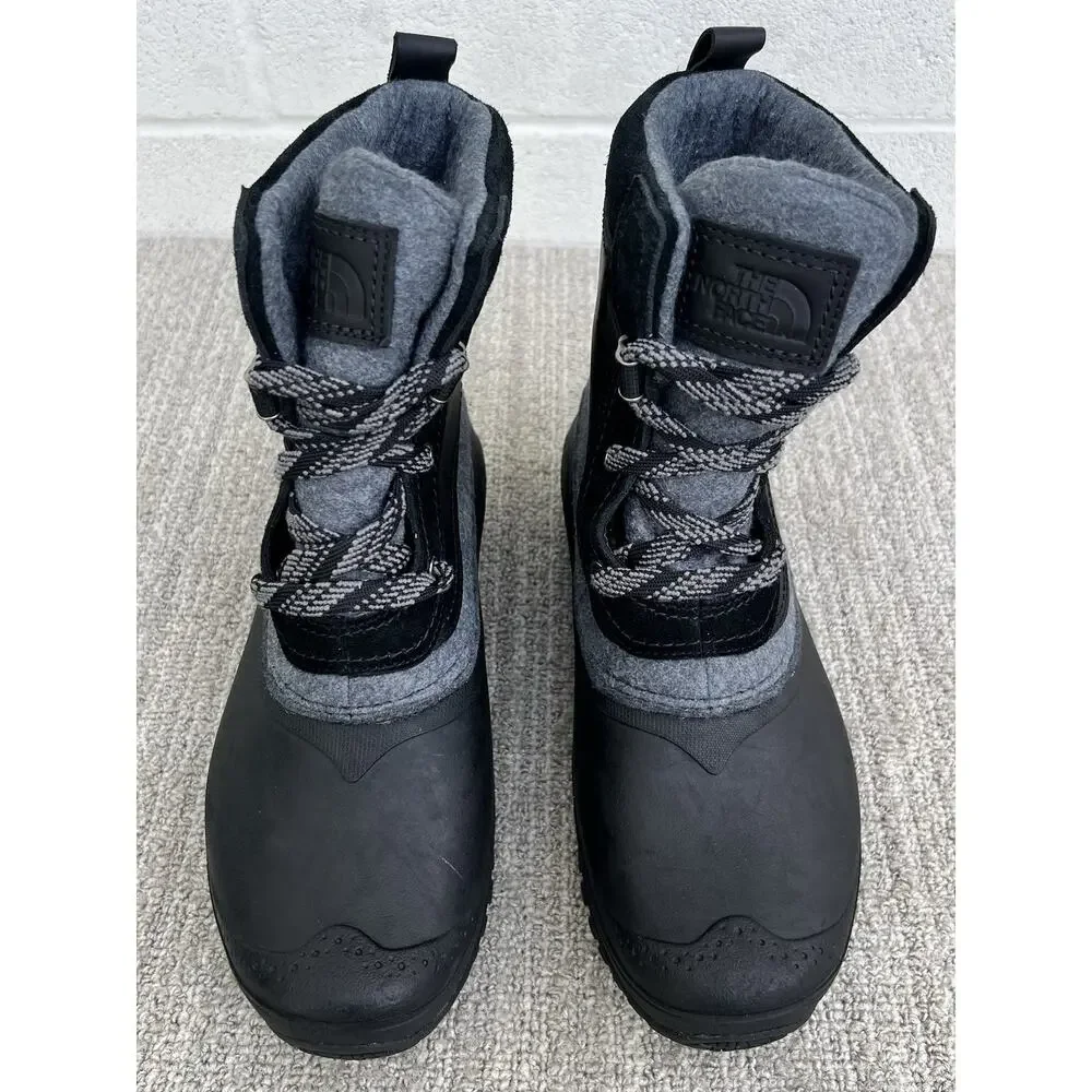 The North Face Shellista III Shorty Black Leather Boots Women's Size 8.5 US NEW