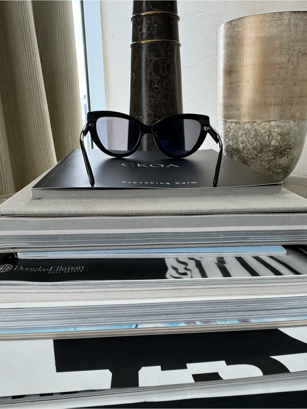 Tom Ford Anya Cat-Eye Sunglasses with Dark Lenses