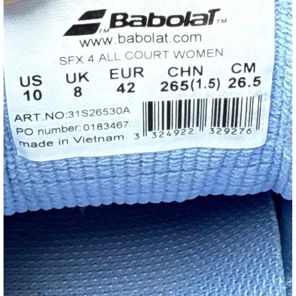 Babolat SFX 4 All Court Tennis Shoes Womens 10 Blue Michelin Sole Pickleball Run