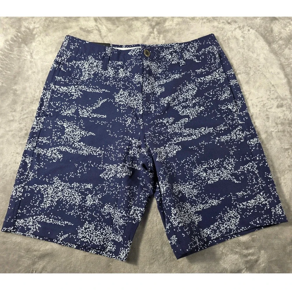Under Armour Golf Shorts Mens 30 Blue White Galaxy Print 10