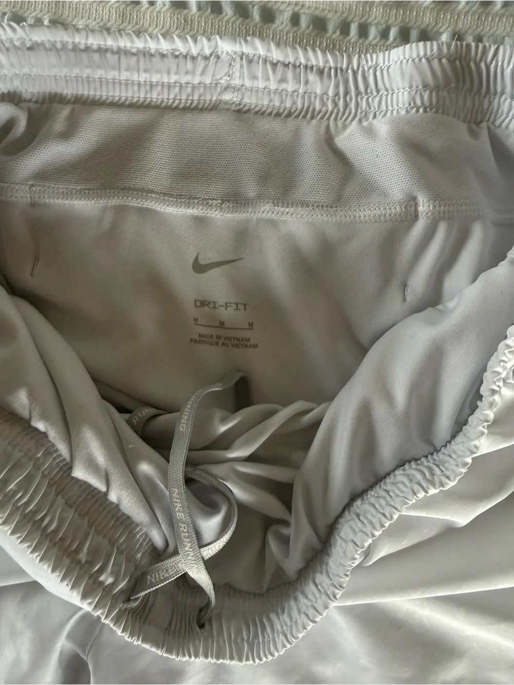 Nike Women’s White Dri-FIT Running Shorts, size medium
