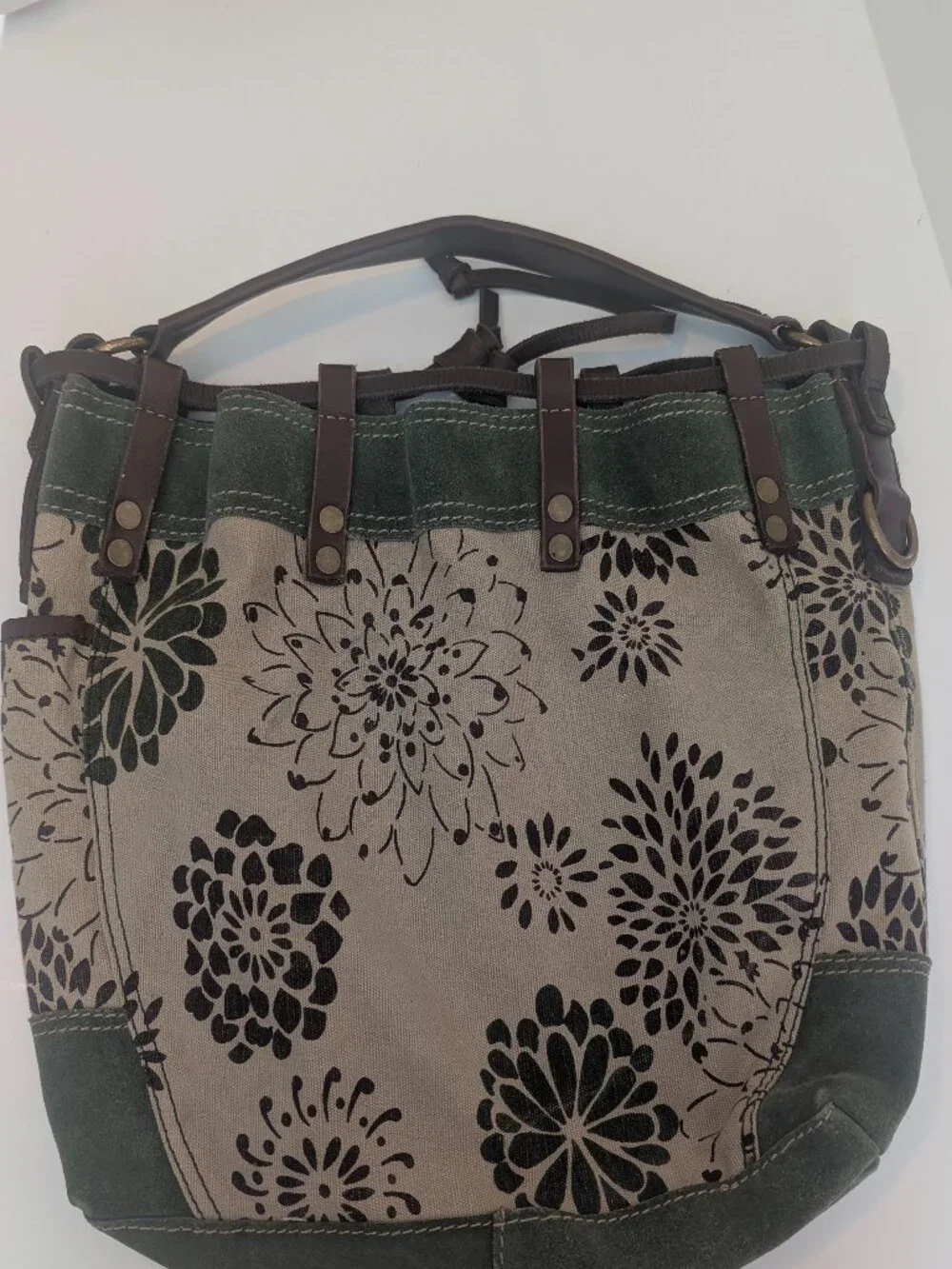 Lucky Brand green suede