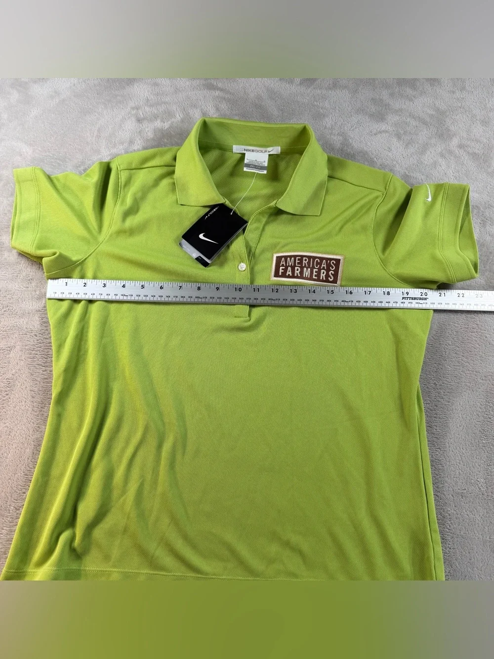 Nike Golf Womens Dri Fit Polo Shirt L Lime Green Americas Farmers Patch