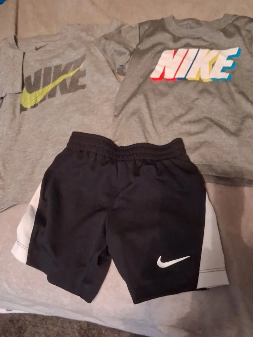 Nike Black Shorts with White Side Panels - Boys Athletic Bottoms