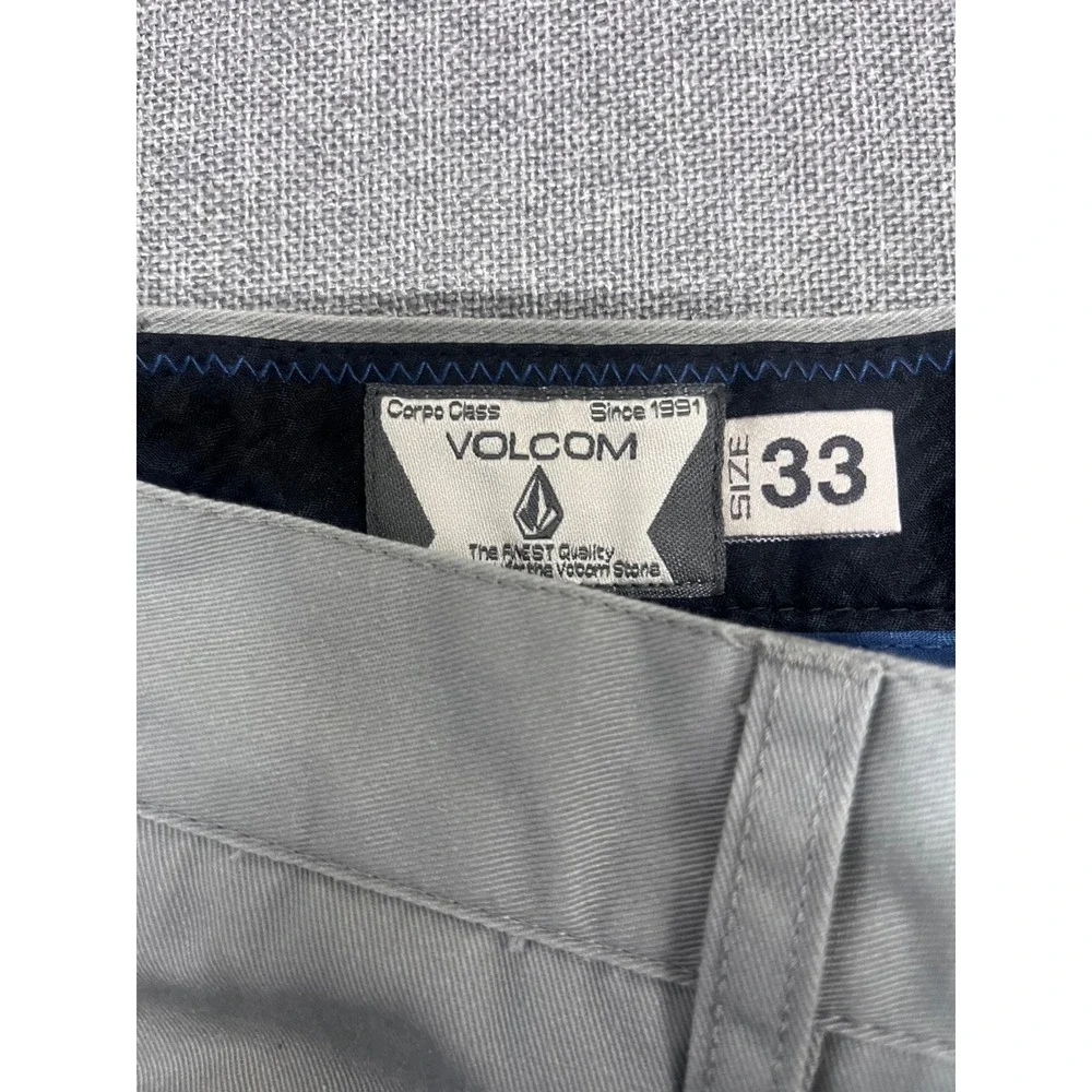Volcom Frickin Chino Shorts Mens 33 Grey Modern Fit Twill Skate A09113P0