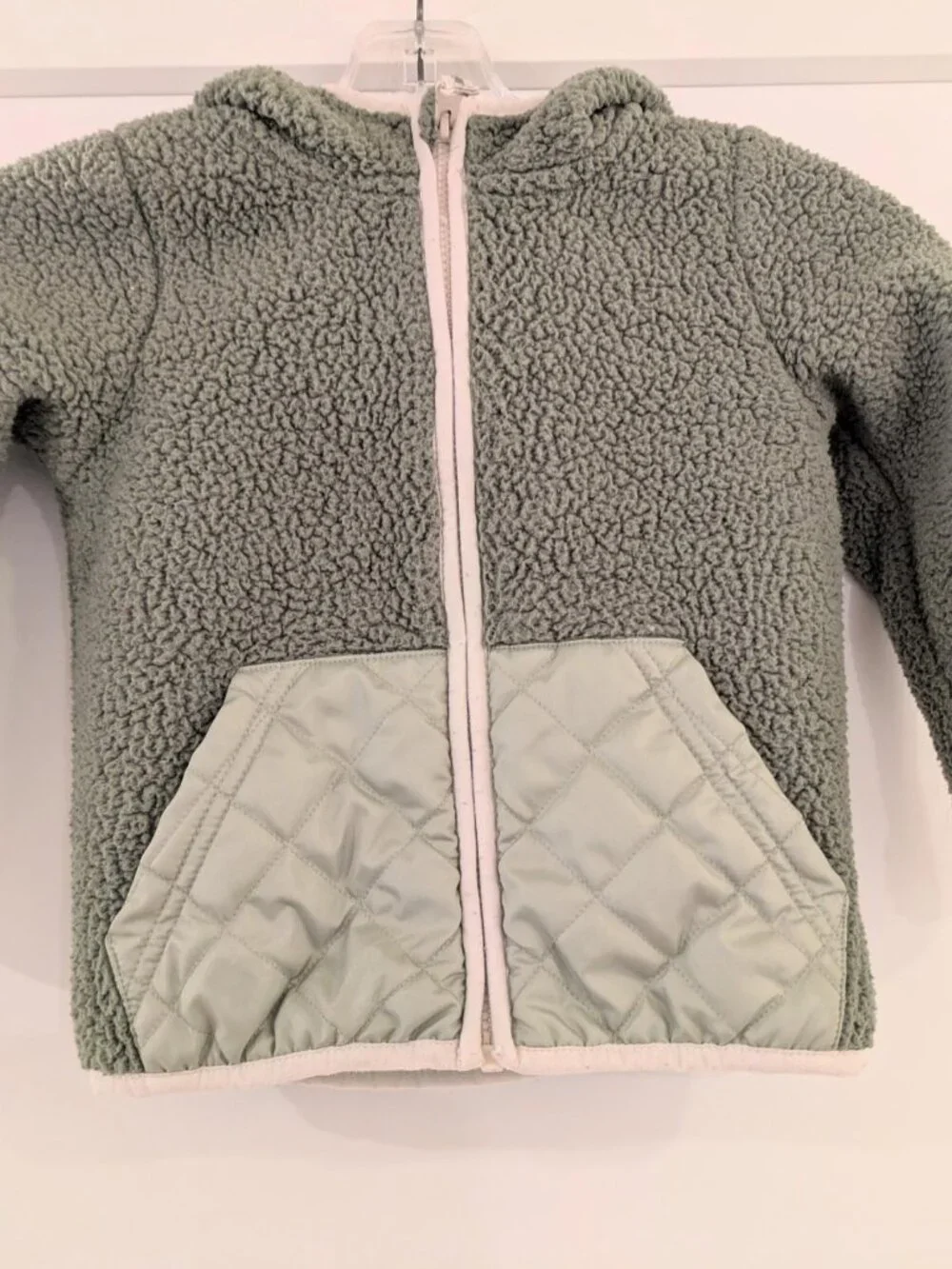 Cat & Jack Green Fleece Zippered Jacket with Hood - 3T