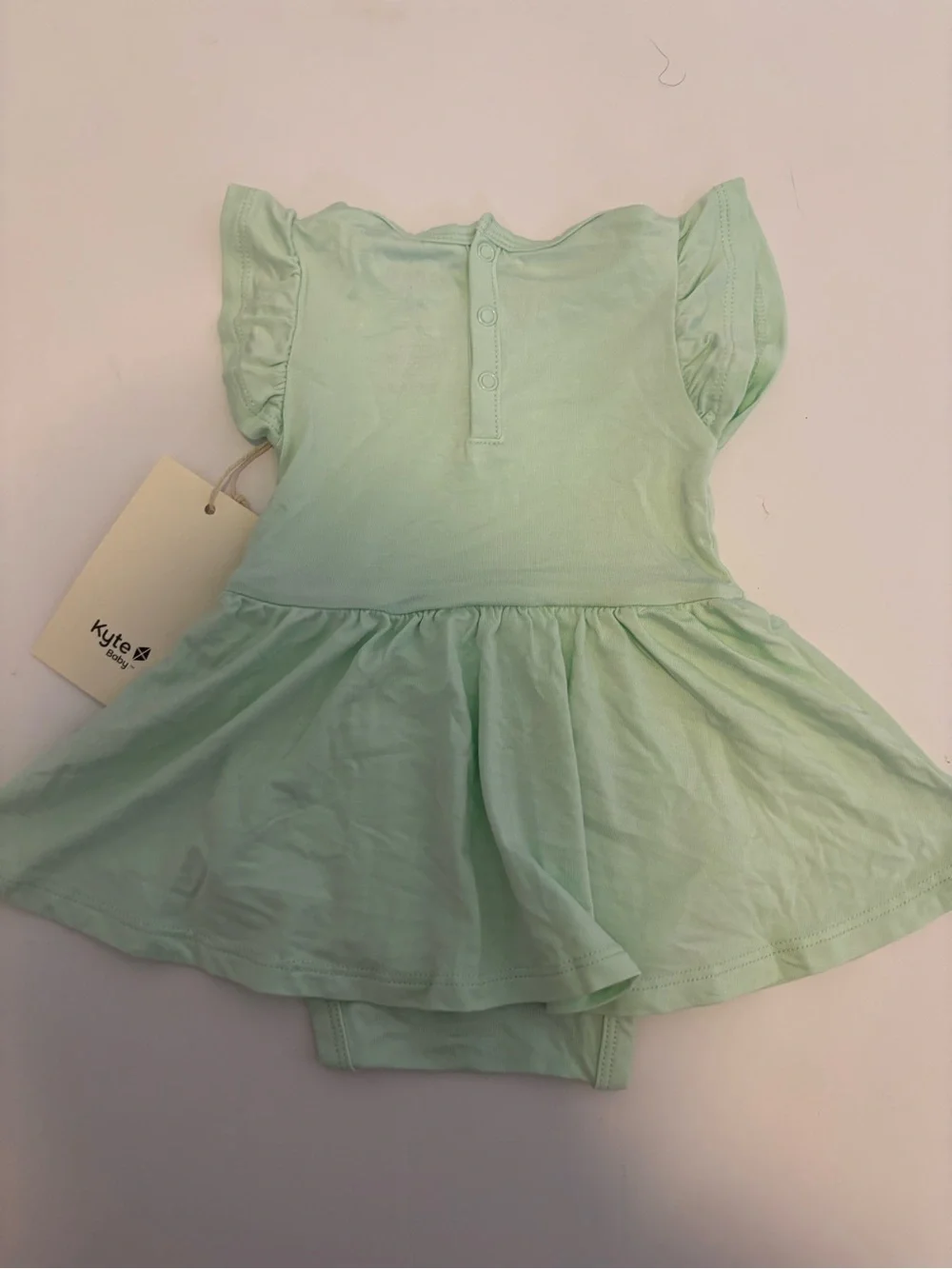 Kyte BABY Mint Green Flutter-Sleeve Twirl Dress 3-6Months NWT