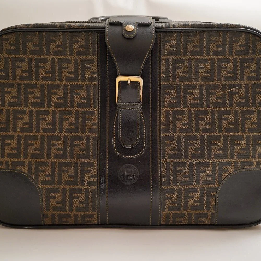 Fendi 1970's Monogram-Print Suitcase