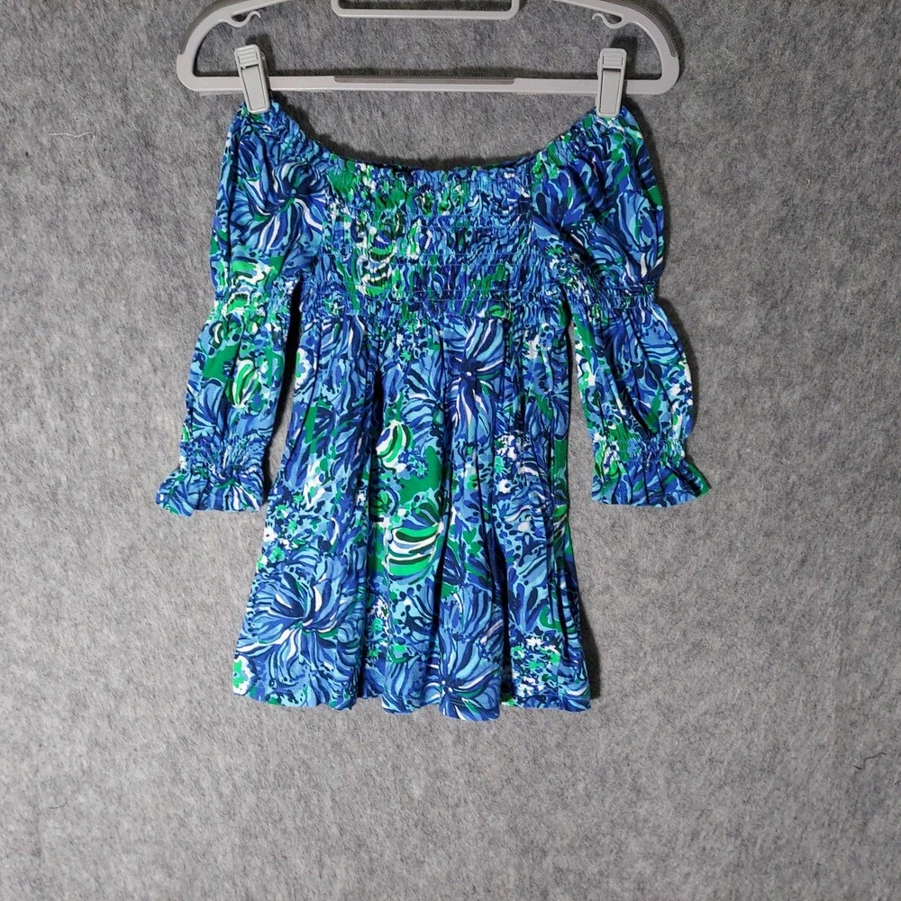 Lilly Pulitzer Girl Mini Beyonca Dress S Smocked Cotton Abaco Tropical Resort
