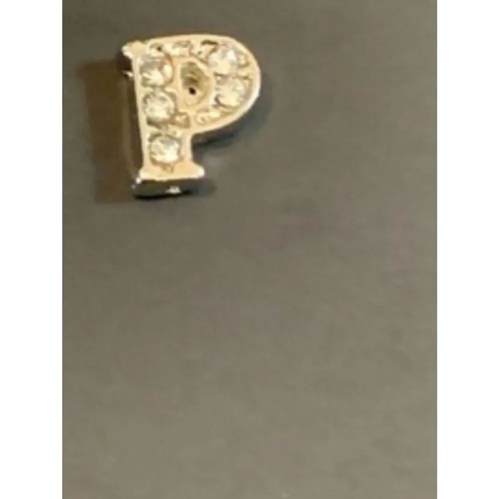 Rhinestone Letter P Floating Locket Charm