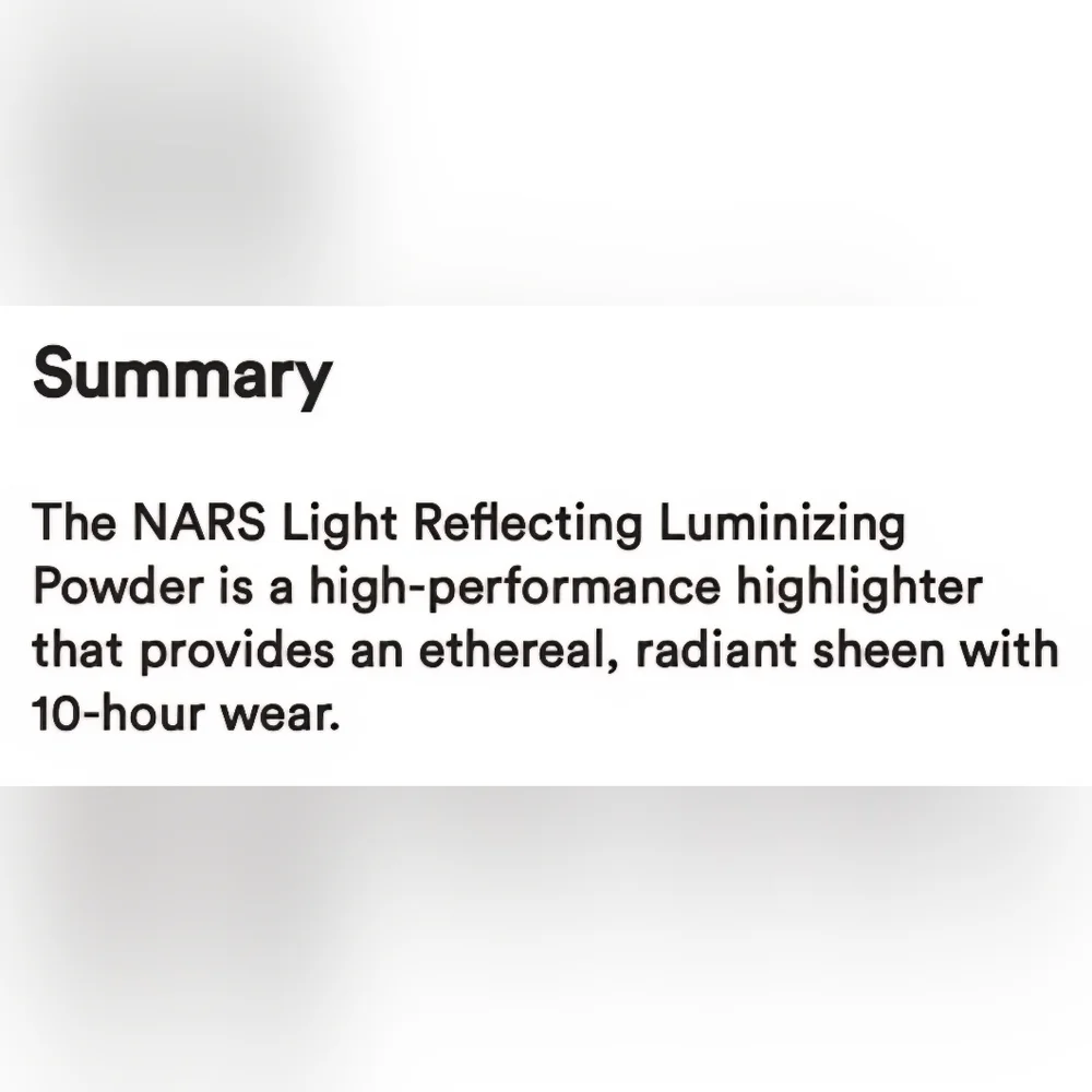 NARS LIGHT REFLECTING LUMINIZING POWDER.