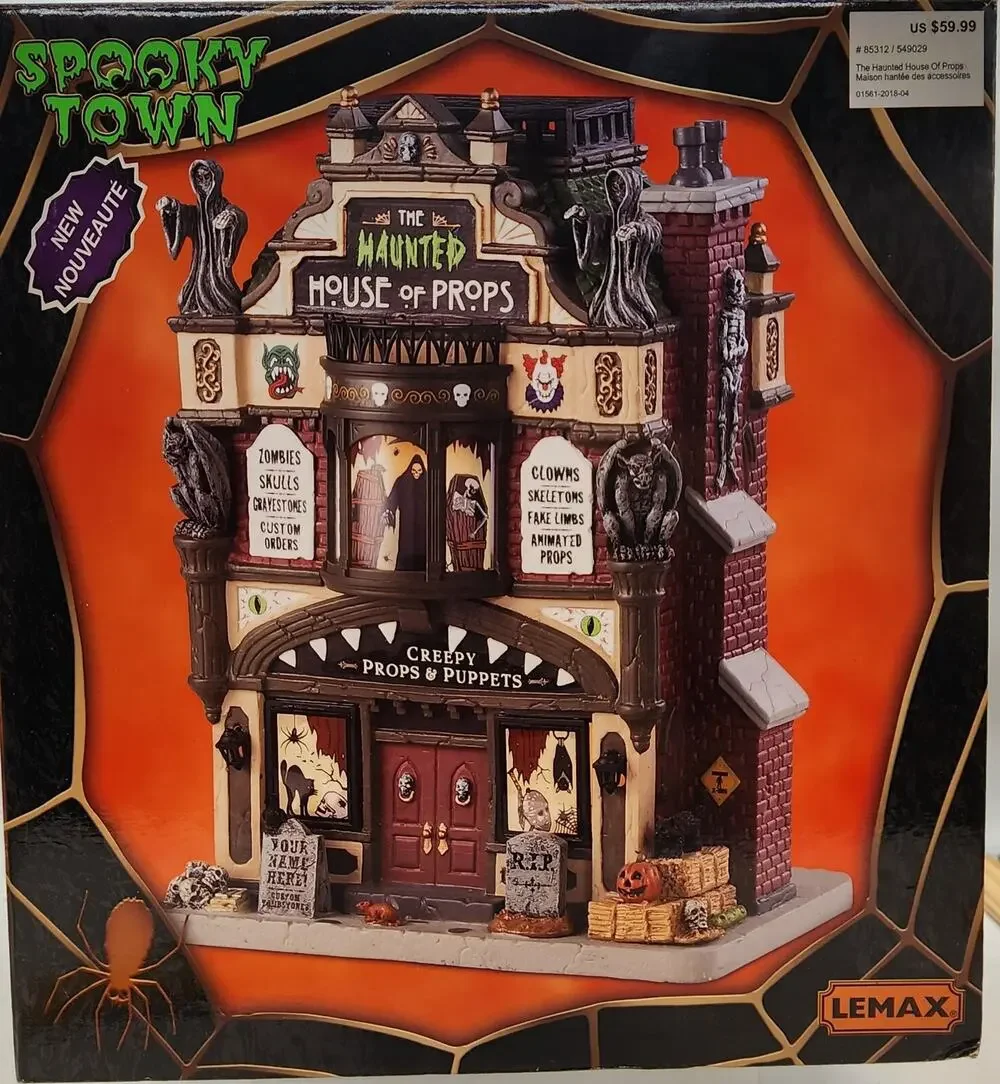 Lemax Spooky Town 2018 THE HAUNTED HOUSE OF PROPS #85312 Halloween