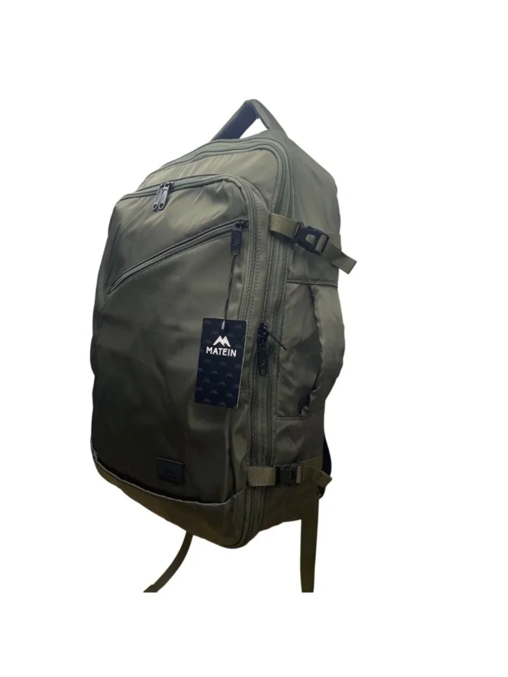Matein Unisex Olive Green Nylon Adjustable Straps Convertible Travel Backpack