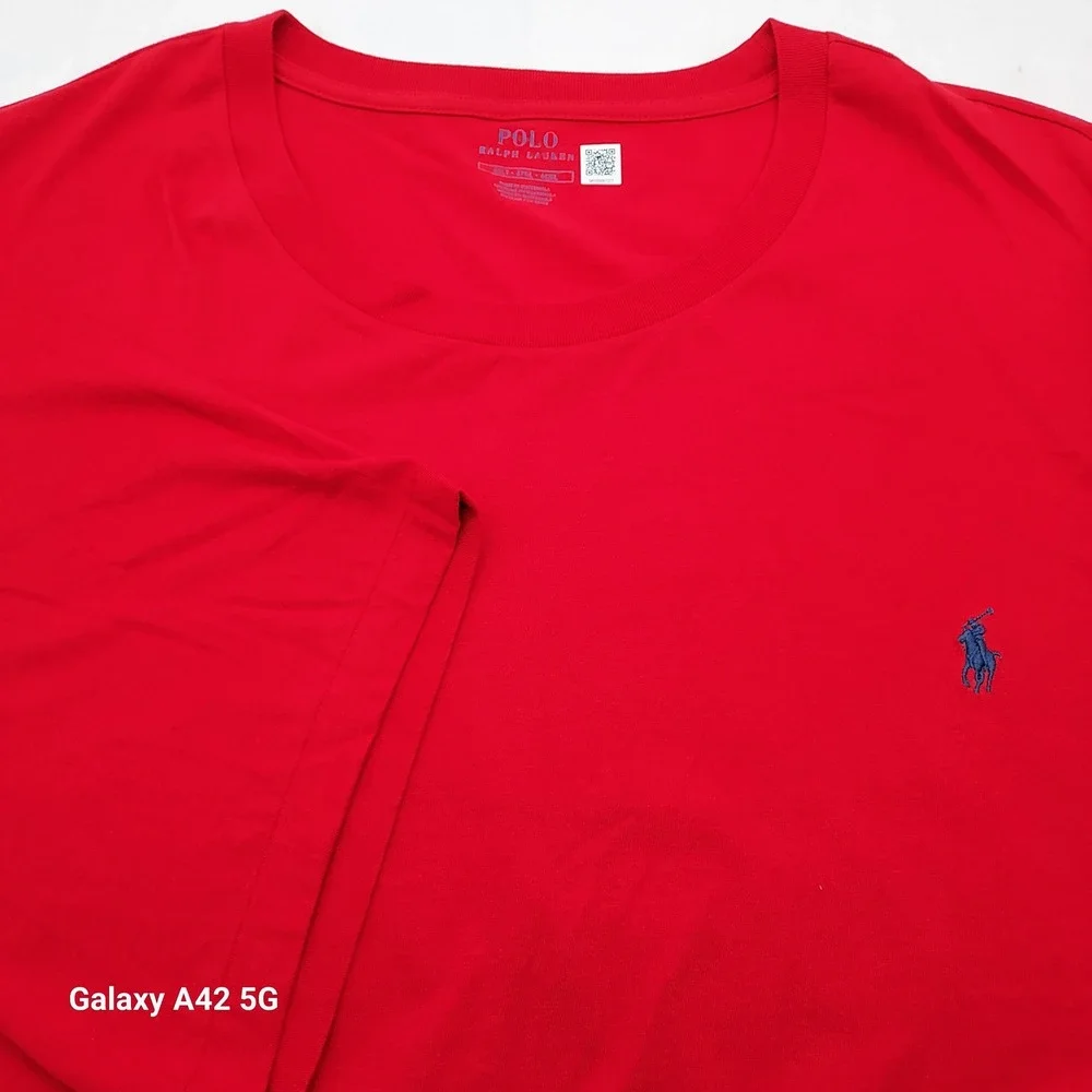 Polo Ralph Lauren Men 4XLT Red Short Sleeve Pon Logo Crewneck T-Shirt Extra Tall